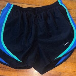 Nike Black Shorts with Blue and Green Trim